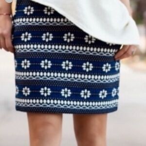 J CREW Navy Blue Floral Patterned Skirt - size 6